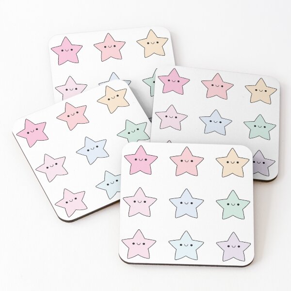 Item preview, 9 Pack of Star Stickers Pastel Pink Blue Green designed and sold by SOMI SOMI.