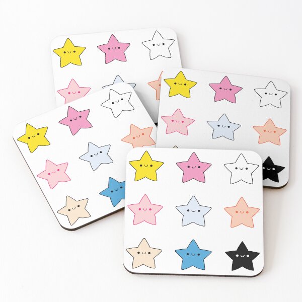 Item preview, 9 Pack of Star Stickers Pastel Pink Black Yellow designed and sold by SOMI SOMI.