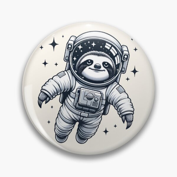 Item preview, Cute Space Sloth Minimalist Black And White designed and sold by Pati-Design.