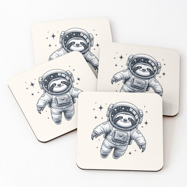 Item preview, Cute Space Sloth Minimalist Black And White designed and sold by Pati-Design.