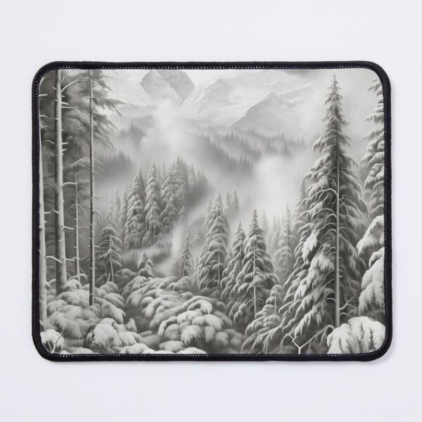 Item preview, Winter Michigan Mountains | Monochrome Mountain Canvas designed and sold by FairX.