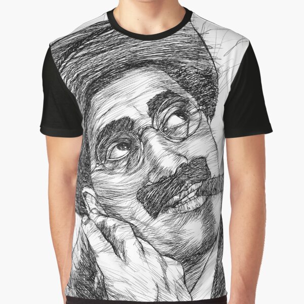 Vista previa del artículo con la obra «Retrato en tinta de GROUCHO MARX .3», diseñado y vendido por lautir.