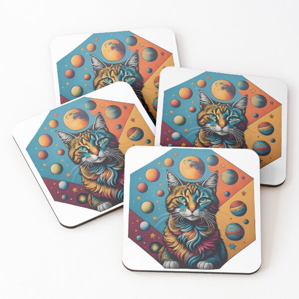 Item preview, Celestial Cat with Planets designed and sold by Qlutique.