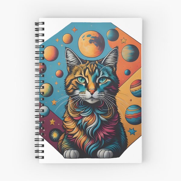 Item preview, Celestial Cat with Planets designed and sold by Qlutique.