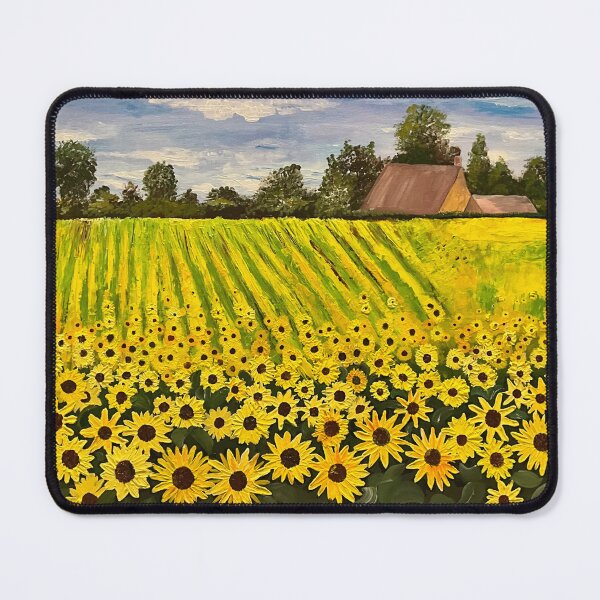 Item preview, Field of bright yellow sunflowers designed and sold by mazarte.