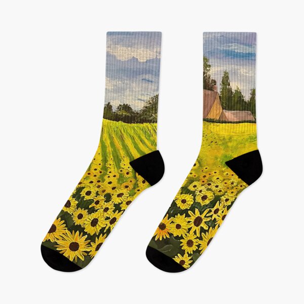 Item preview, Field of bright yellow sunflowers designed and sold by mazarte.