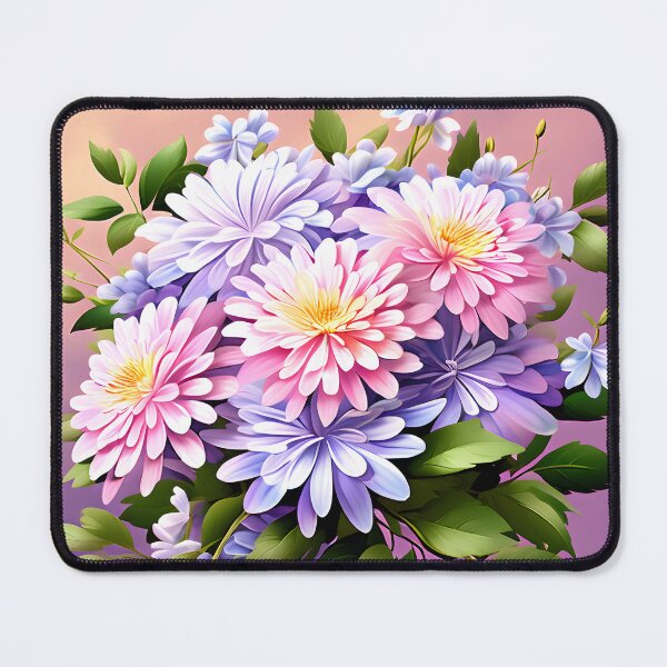 Item preview, Painting of Pink and Lilac Aster Flowers designed and sold by Petalandfur.