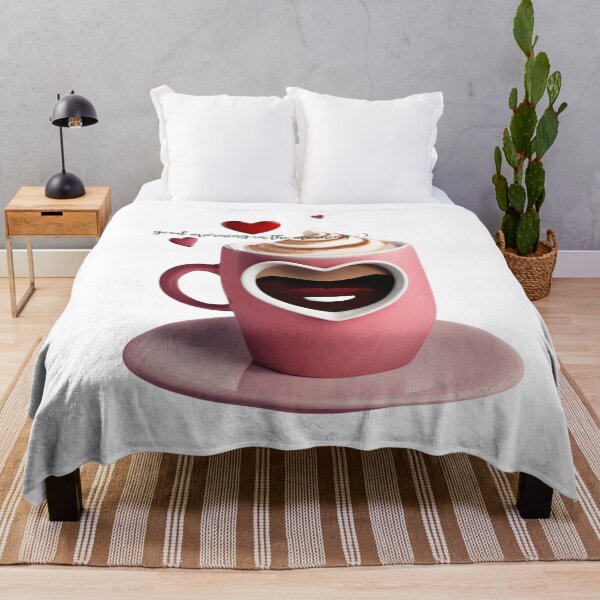 Item preview, good morning in the morning ;), coffee, pink cup, sweet drink, cup with hearts designed and sold by LYDIA0304.