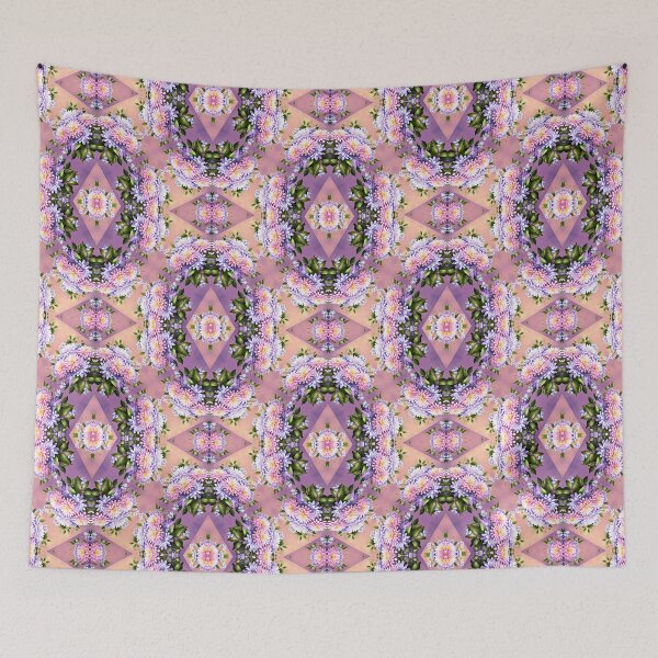 Item preview, Painting of Pink and Lilac Aster Flowers Seamless Pattern designed and sold by Petalandfur.