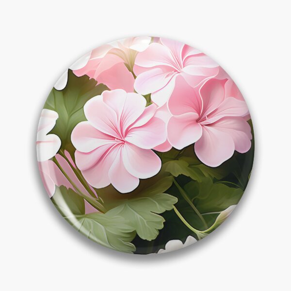 Item preview, Painting of Pink and White Geranium Flowers designed and sold by Petalandfur.