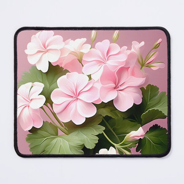 Item preview, Painting of Pink and White Geranium Flowers designed and sold by Petalandfur.