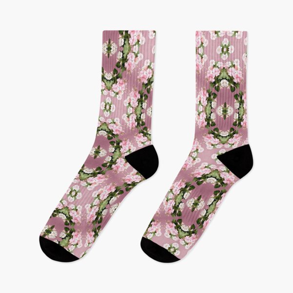 Item preview, Painting of Pink and White Geranium Flowers Seamless Pattern designed and sold by Petalandfur.