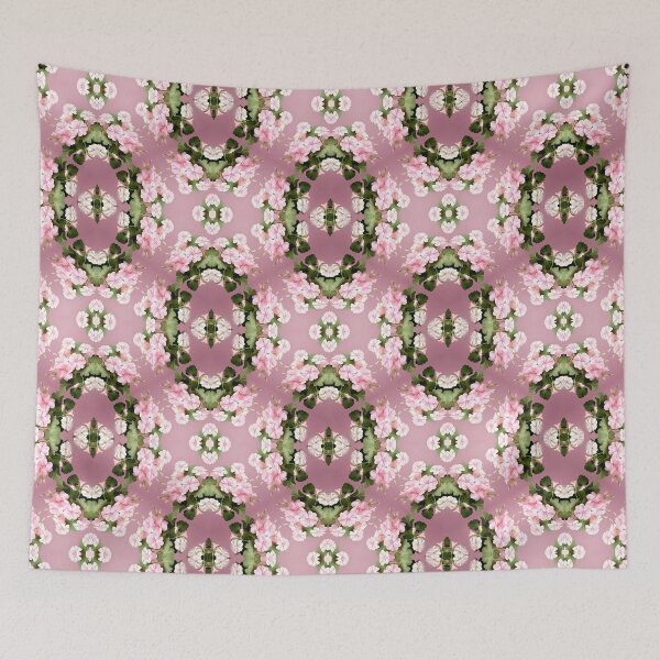 Item preview, Painting of Pink and White Geranium Flowers Seamless Pattern designed and sold by Petalandfur.
