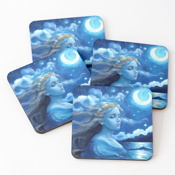 Item preview, Blue Starry Night Greek Sea Goddess Art #11 designed and sold by Scarlet Swan.