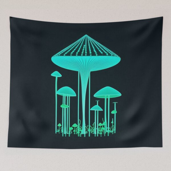 Item preview, Glowing Mushrooms designed and sold by bluepawprint.