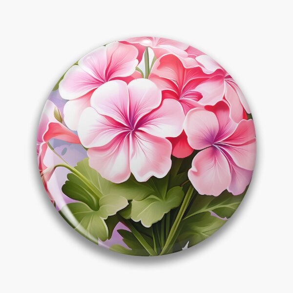 Item preview, Painting of Pink Geranium Flowers designed and sold by Petalandfur.