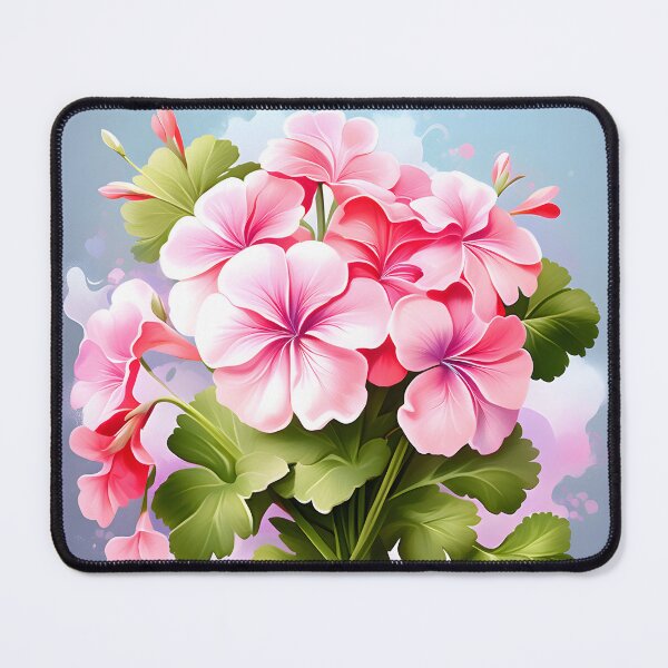 Item preview, Painting of Pink Geranium Flowers designed and sold by Petalandfur.