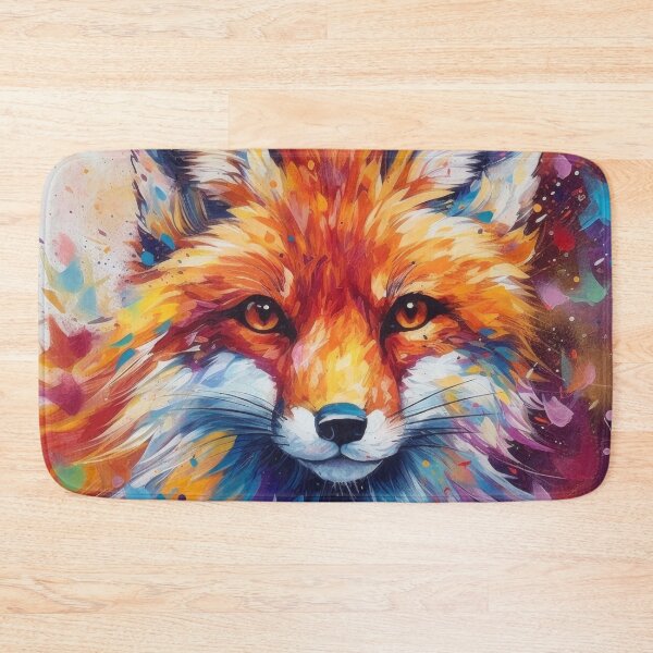 Item preview, colorful fox red fox wildlife painting designed and sold by WallyPink.