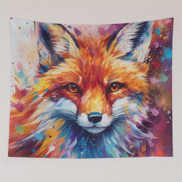 Item preview, colorful fox red fox wildlife painting designed and sold by WallyPink.