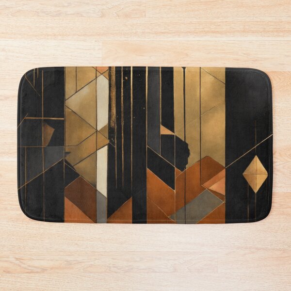 Item preview, Opulent Geometry: Black, Gold, and Copper Luxurious Painting designed and sold by asbno19.