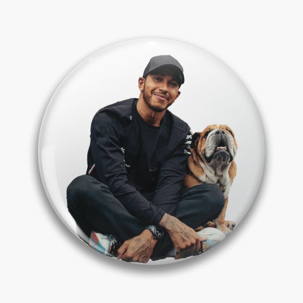 Item preview, Lewis Hamilton F1 Driver with his Dog Roscoe Hamilton George F1 designed and sold by FormulaGTee1.