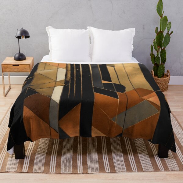 Artikelvorschau, Opulente Geometrie: Luxuriöse Malerei in Schwarz, Gold und Kupfer entworfen und verkauft von asbno19.