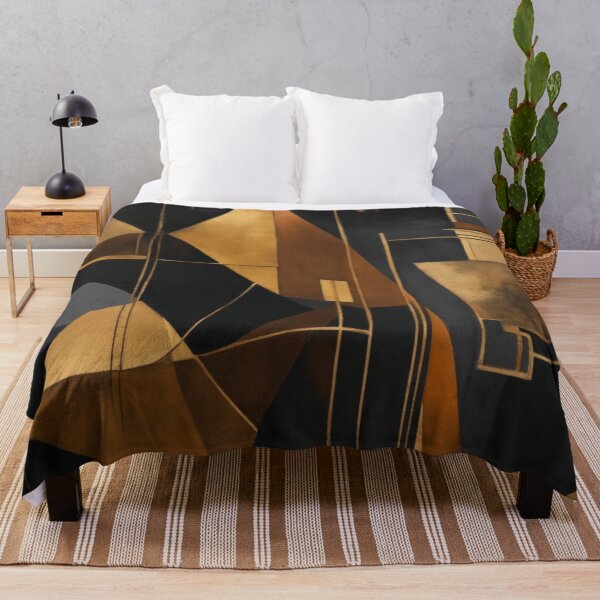 Artikelvorschau, Opulente Geometrie: Luxuriöse Malerei in Schwarz, Gold und Kupfer entworfen und verkauft von asbno19.
