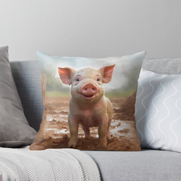 Item preview, happy and cute pig piglet animal child farm life go vegan designed and sold by WallyPink.