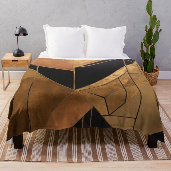 Artikelvorschau, Opulente Geometrie: Luxuriöse Malerei in Schwarz, Gold und Kupfer entworfen und verkauft von asbno19.