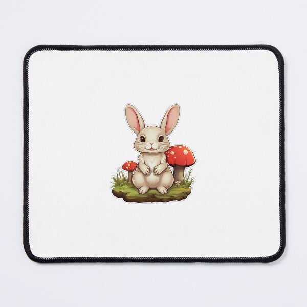 Item preview, Cute Bunny with Red Mushrooms designed and sold by DozerDaisyShop.