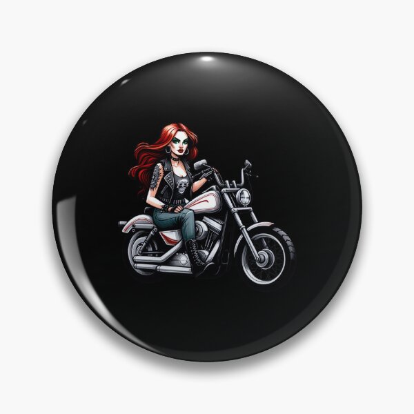 Item preview, Hog Rider Rockstar Girlfriend Motorcycle Biker Cute Gift designed and sold by Saltycrowshop.