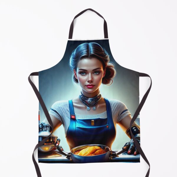 Item preview, Cooking, Half Robot, Half Human Woman designed and sold by vuslatmedia.