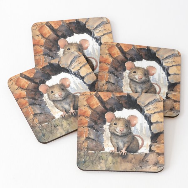 Item preview, little cute rat pet rat drawing illustration designed and sold by WallyPink.