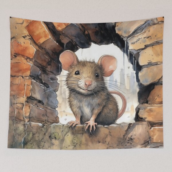Item preview, little cute rat pet rat drawing illustration designed and sold by WallyPink.