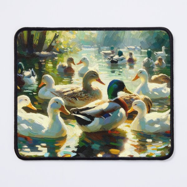 Item preview, Dappled Light Serenade - Impressionist Ducks on a Pond Art Print designed and sold by BeaconMarketing.