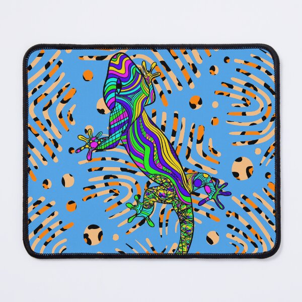 Item preview, Abstract image of a lizard on a blue background designed and sold by SweetRossel.
