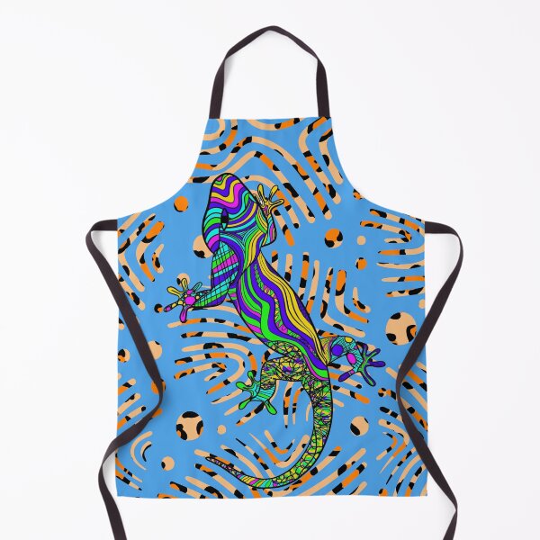 Item preview, Abstract image of a lizard on a blue background designed and sold by SweetRossel.