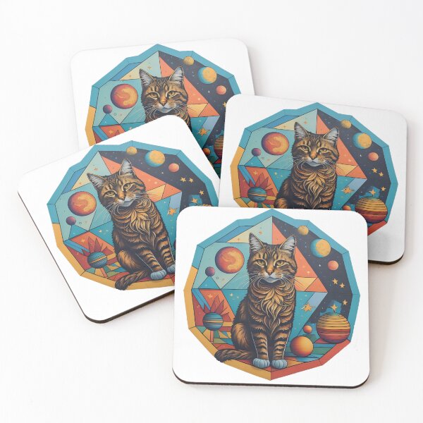 Item preview, Celestial Cat with Planets designed and sold by Qlutique.