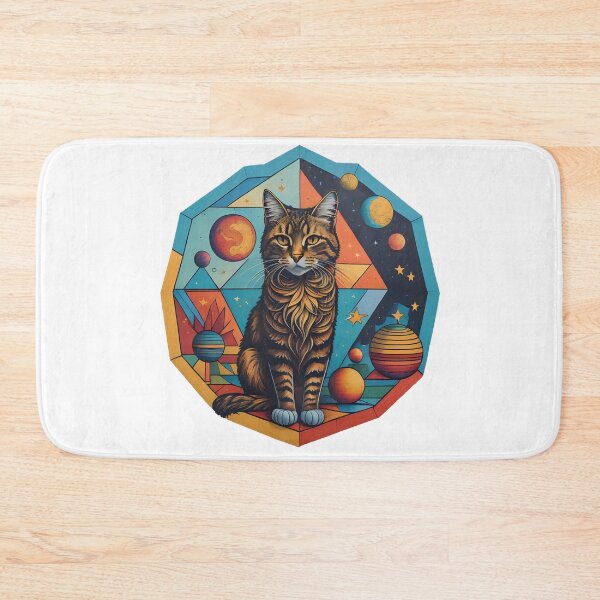 Item preview, Celestial Cat with Planets designed and sold by Qlutique.
