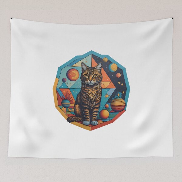Item preview, Celestial Cat with Planets designed and sold by Qlutique.