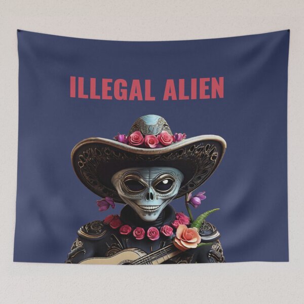 Item preview, Funny Mexico Spanish UFO Illegal Alien designed and sold by La Loca.