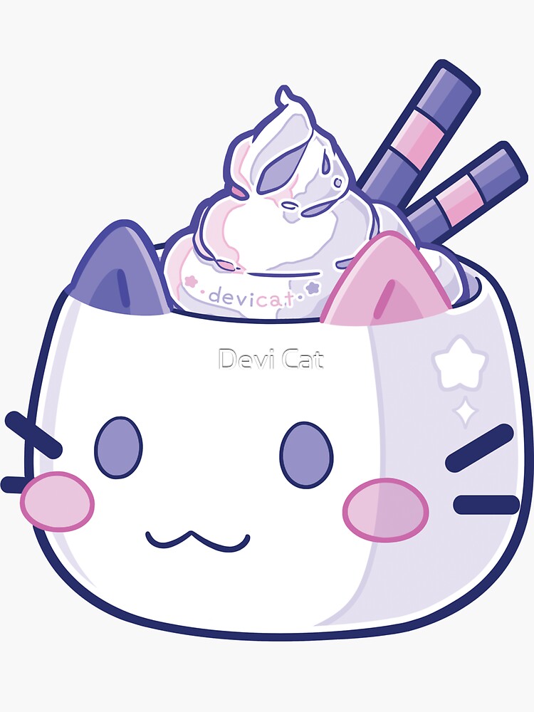 Thumbnail 3 of 3, Sticker, CandiCat Cocoa Cat • 2023 designed and sold by devicatoutlet.