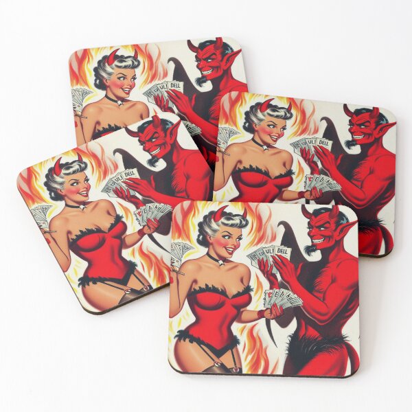 Item preview, Vintage Devil Girl Illustration designed and sold by PulpVintage.