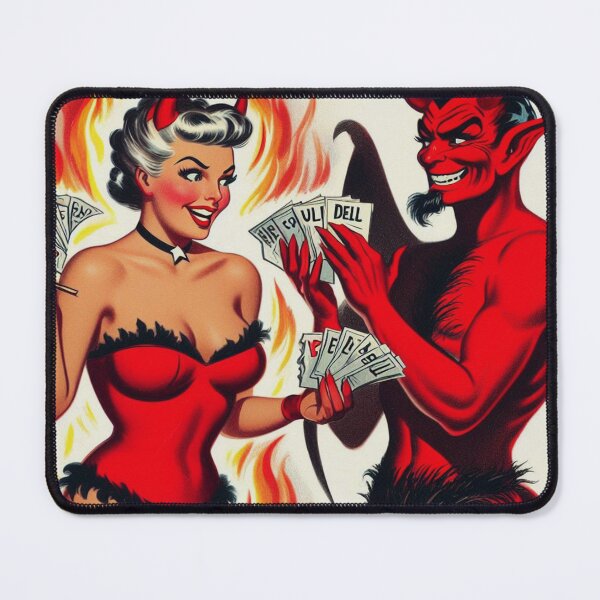 Item preview, Vintage Devil Girl Illustration designed and sold by PulpVintage.