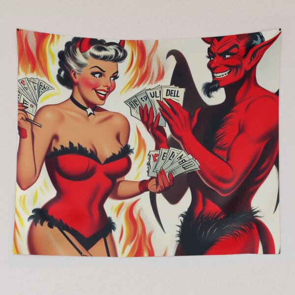 Item preview, Vintage Devil Girl Illustration designed and sold by PulpVintage.