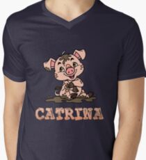Catrina Piggy Men's V-Neck T-Shirt