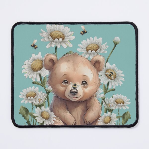 Item preview, Cute Baby Brown Bear Cub With Daisies & Bumblebees T-Shirt designed and sold by LittleGnomad.