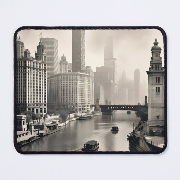 Item preview, vintage sepia photo of 1920s chicago poster designed and sold by dcrc.