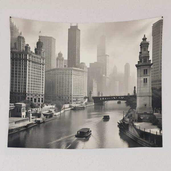 Item preview, vintage sepia photo of 1920s chicago poster designed and sold by dcrc.