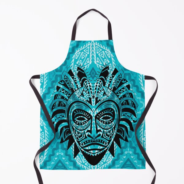 Item preview, Shaman mask on blue pattern designed and sold by SweetRossel.